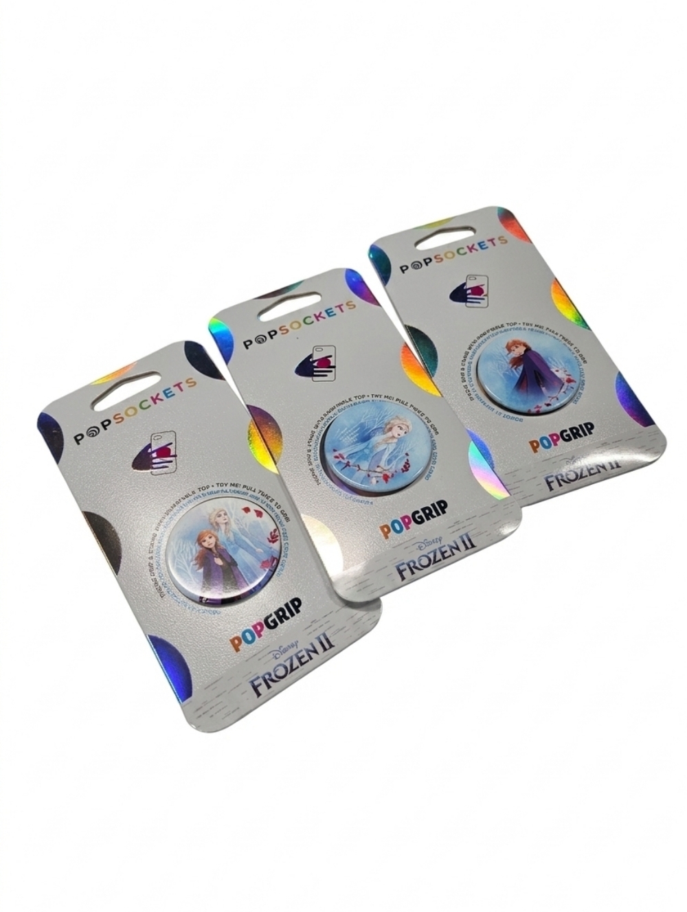 New Set of 3 Disney Frozen II PopSockets PopGrips Anna Elsa Swappable Tops NIP